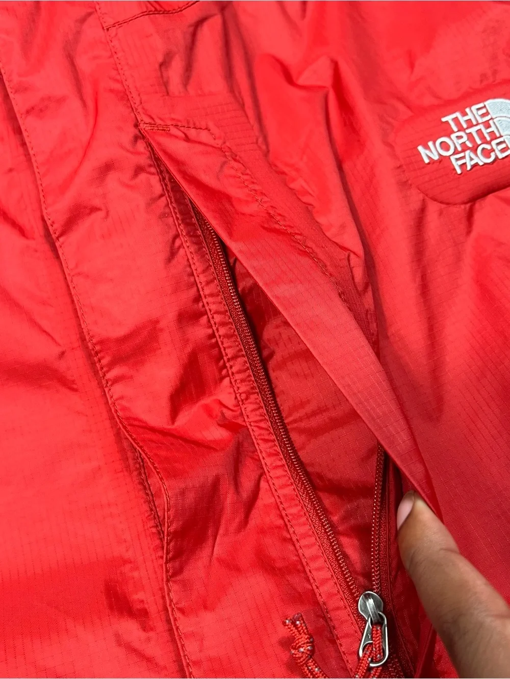 Vintage The North Face Hyvent Rain Jacket Mens XXL Red/Gray Waterproof Full Zip